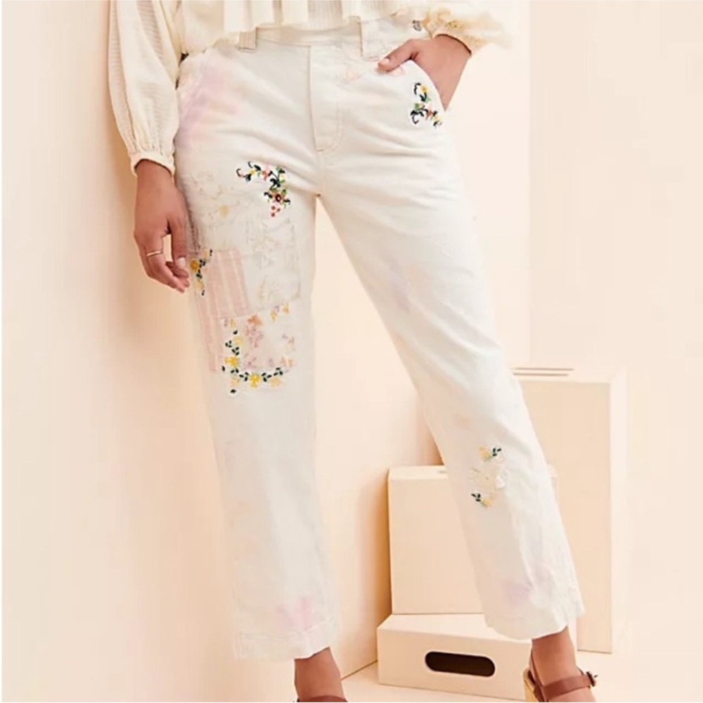 Free People Love Alive floral tie dye Boyfriend carpenterJeans 24